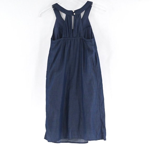 OLD NAVY Chambray Halter Embroidered Dress #AW13 - Picture 5 of 9